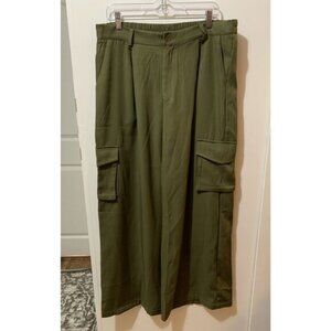 NWT Hayden Los Angeles Wide Leg‎ 1XL Hunter Green Casual Pocket Dress up Pants